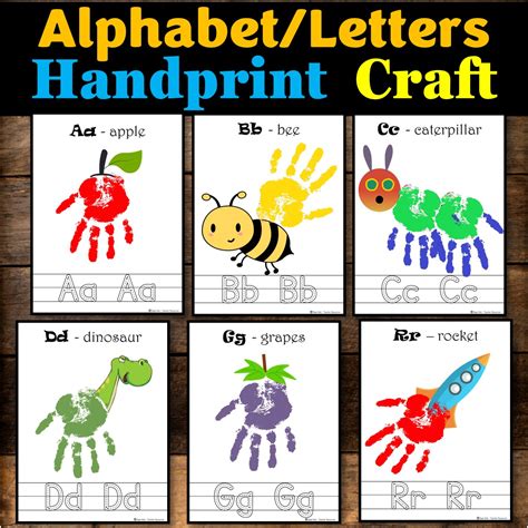 A Z Abc Alphabet Handprint Craft Art Phonic Book Baby Toddler Child