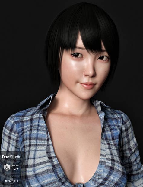 yuna character and hair for genesis 8 female daz 3d