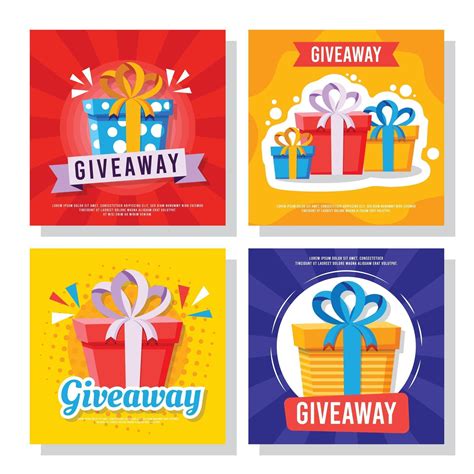 Giveaway Card Collection 2530939 Vector Art At Vecteezy