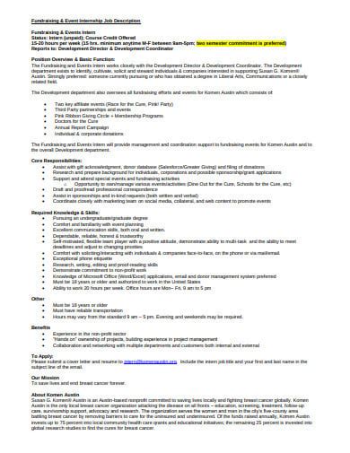 10 Internship Job Description Templates In Pdf Doc