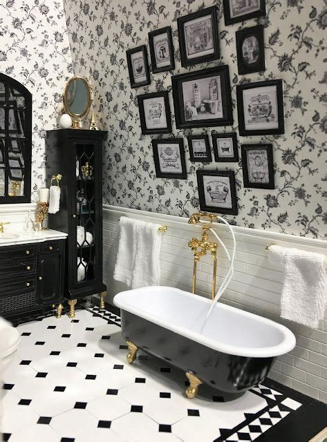 Black White And Gold In 2022 Dolls House Interiors Dollhouse