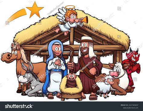 Nativity Scene Vector Clip Art Illustration Stock Vector Royalty Free