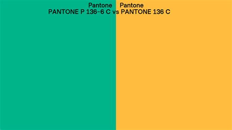 Pantone P 136 6 C Vs Pantone 136 C Side By Side Comparison