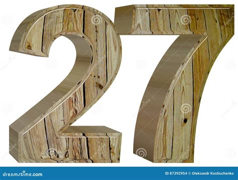 Numeral 27 Twenty Seven Isolated On White Background 3d Rende Stock