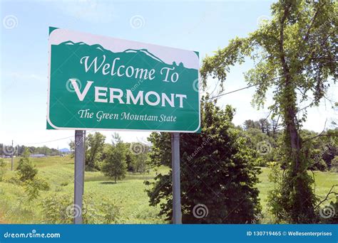 Welcome To Vermont Stock Image Image Of Tourism Highway 130719465