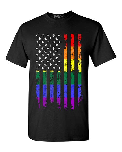 Distressed Rainbow Flag T Shirt Gay Pride Shirts Stellanovelty