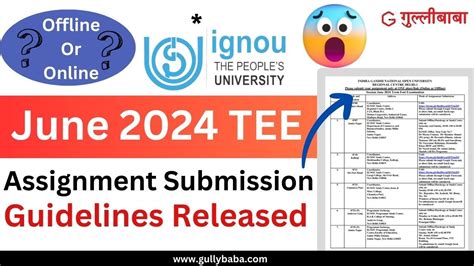 IGNOU Assignment Submission New Guidelines June 2024 IGNOU June 2024