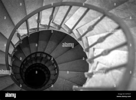 Black And White Spiral Staircase Stock Photo Alamy