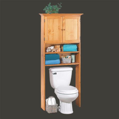 Custom diy bath over the toilet space saver cabinet 1 door storage. Over the Toilet Shelves | Wood Over Toilet Storage ...