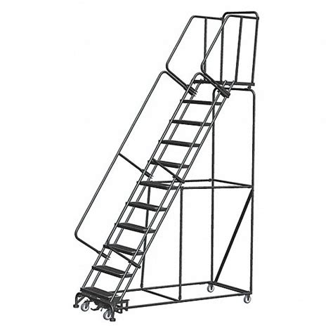 Ballymore Rolling Ladder 110 In Platform Ht 14 In Platform Dp 24 In