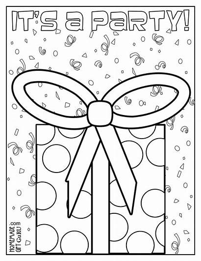 Coloring Birthday Pages Printable Card Cards Party
