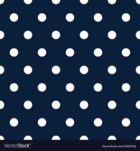 Retro Pattern With White Polka Dots On Dark Blue Vector Image