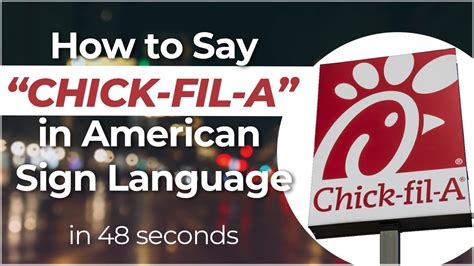 How To Sign Chick Fil A In American Sign Language Youtube