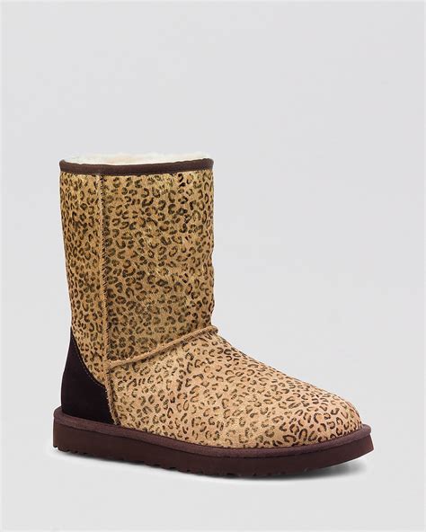 Ugg Australia Boots Classic Short Metallic Leopard Print Calf