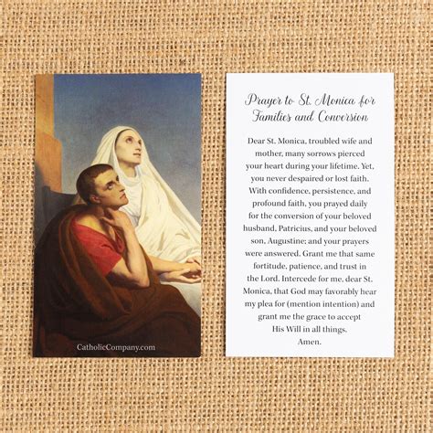 St Monica Prayer Card For Conversion The Catholic Company