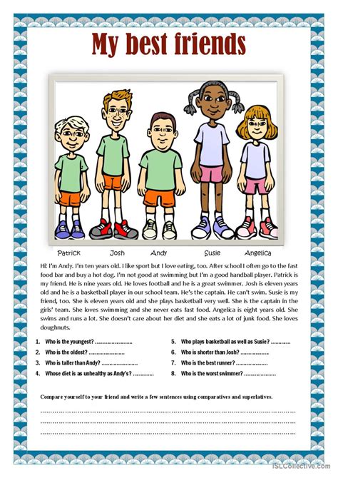 My Best Friends Comparatives An English Esl Worksheets Pdf And Doc