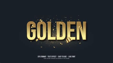 Goldener Texteffekt Mit 3d Schrift In Gold Download Kostenlos Vector