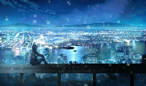 Night Light Anime Scenery Anime Scenery Wallpaper Anime City