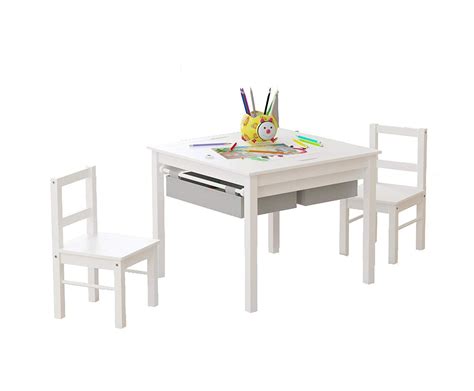UTEX 2-in-1 Kids Multi Activity Table and 2 Chairs Set with Storage