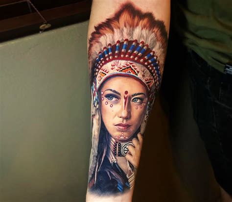 Native American Woman Tattoo By Kegan Hawkins Photo 27854