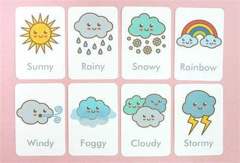 Free Printable Weather Flash Cards Weather Activities Preschool
