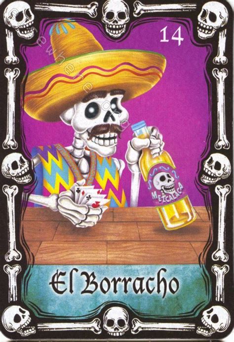 14 El Borracho Loteria De La Muerte Loteria Collection Mexican