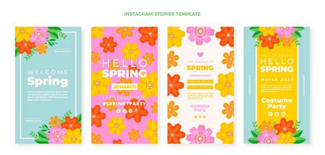 Premium Vector Flat Spring Instagram Stories Collection