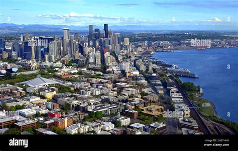 Aerial Views Of Seattle Washington Usathe City Skyline The Space