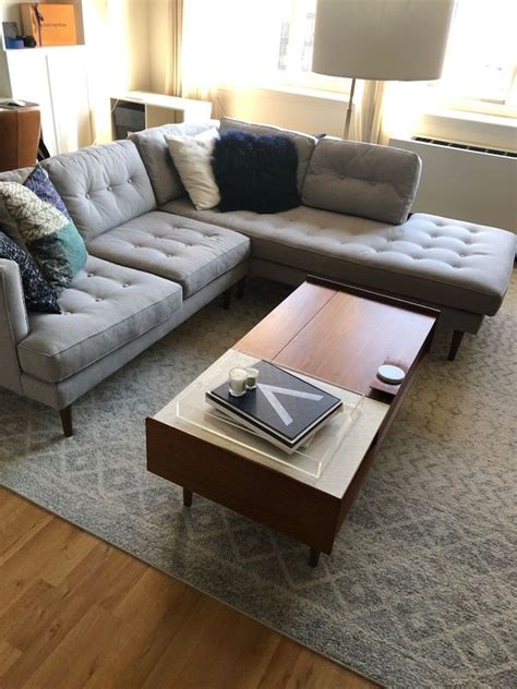 Choose a leather or upholstered option in several hues and sizes. Used West Elm Sectional Couch for sale in New York - letgo ...