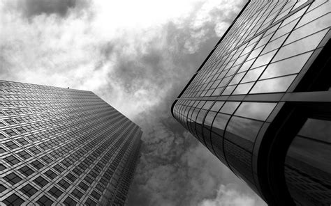 Clouds Cityscapes Buildings Monochrome Skyscapes Wallpapers Hd