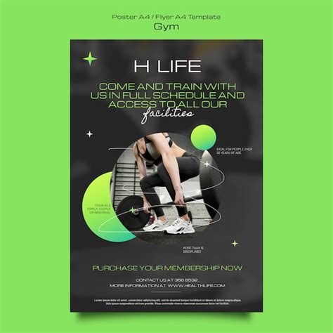 Premium Psd Gradient Gym Training Poster Template