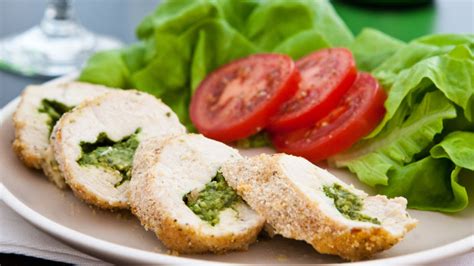 Instead, you'll be stuffing them with cheese, smothering them in pesto, baking them into casseroles, frying them up into fingers and tossing them with pasta. Mozzarella Pesto Stuffed Chicken Breasts Recipe ...