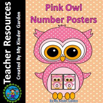 pink owl full page math number posters    images math