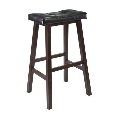 Winsome Wood Mona Walnut Bar Height Upholstered Bar Stool In The Bar