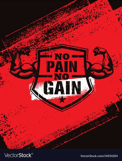 No Pain Gain Gym Workout Motivation Quote Vector Image