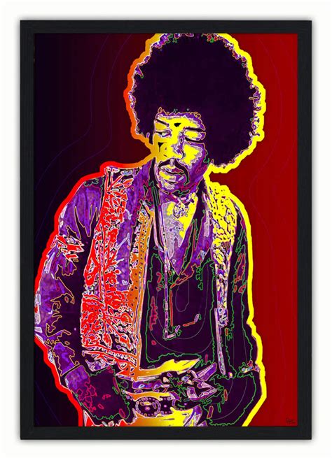 Jimi Hendrix Psychedelic Art Poster Etsy Uk