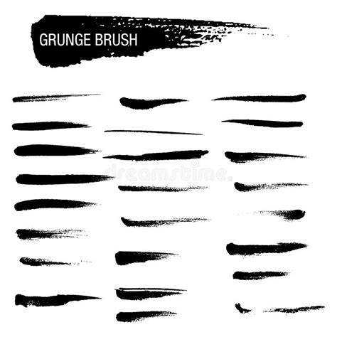 Vector Set Of Grunge Brush Strokes Stock Vector Illustration Of Spray