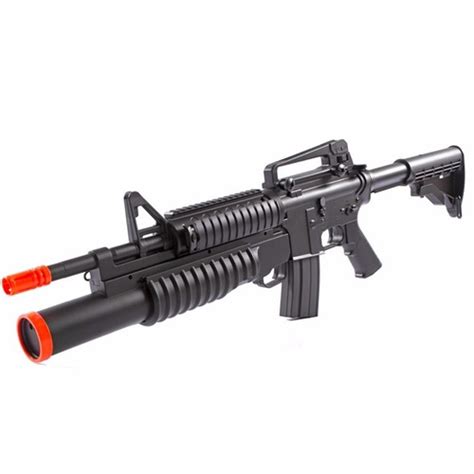 Rifle Airsoft M4a1 M813 Aeg Com Lançador Shotgun Elétrico R 2149