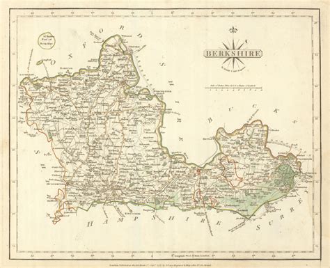 Antique County Map Of Berkshire By John Cary Original Outline Colour 1793