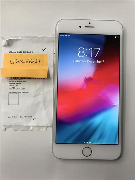 Apple Iphone 6 Plus Sprint Silver 16gb A1524 Ltnc66021 Swappa