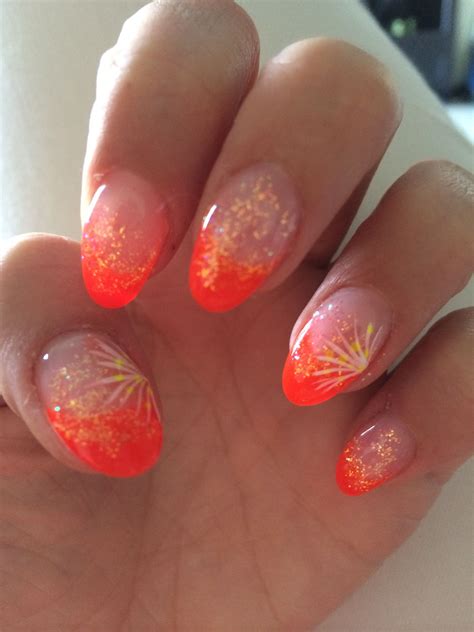 Bright Orange French Tip Nails Beauty And Health