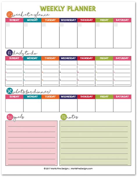 Weekly Task Planner Excel Templates