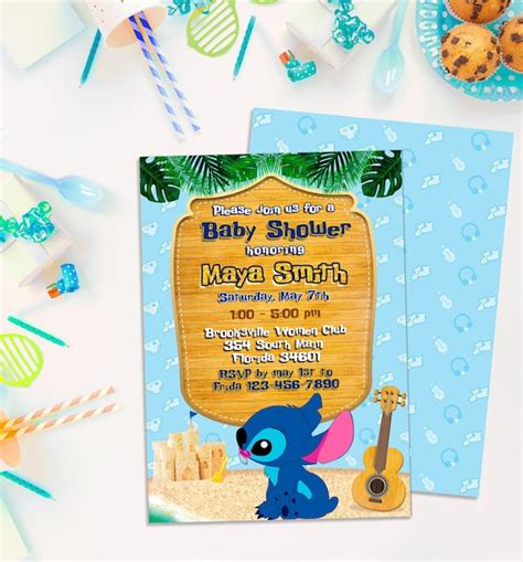Stitch Invitation Stitch Baby Shower Lilo And Stitch Lilo Stitch