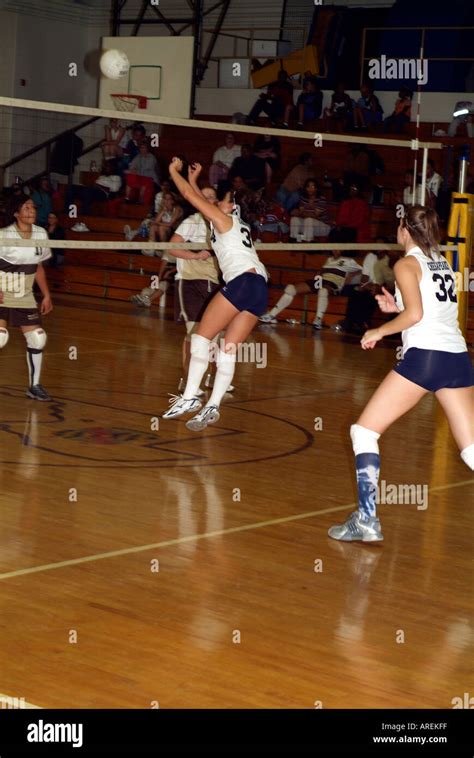 High School Girls Volleyball Game In Maryland Stock Photo Alamy