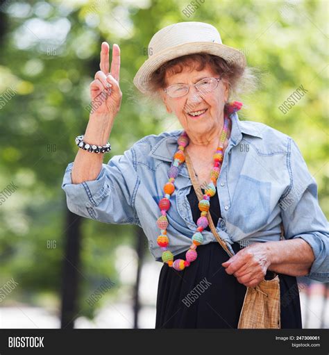 Happy Granny Outdoors Image And Photo Free Trial Bigstock