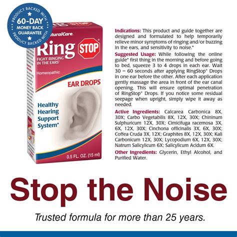 Naturalcare Ringstop Ringing In The Ear Aid Homeopathic Support For