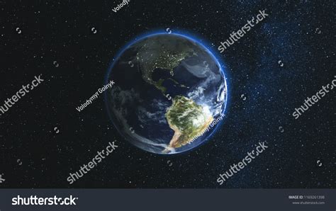 Realistic Earth Planet Rotating On Axis Foto Stock Editar Agora
