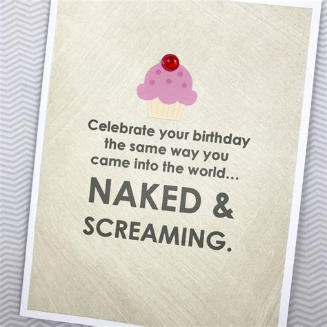 Naked And Screaming Birthday Card