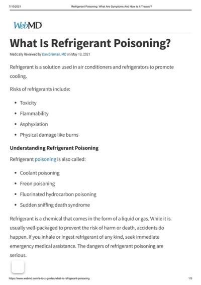 Refrigerant Poisoning What Are Symptoms And How Is It Treated