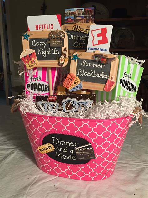 Dinner And A Movie Date Night Gifts Movie Night Gift Basket Themed